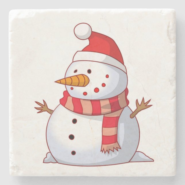 WINTER SNOWMAN STEINUNTERSETZER (Vorderseite)