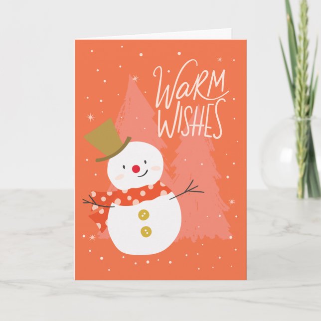 Winter Snowman Weihnachtskarte Feiertagskarte (Vorderseite)