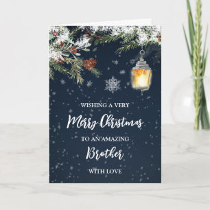 Winter Snowy Night Brother Frohe Weihnachten Karte