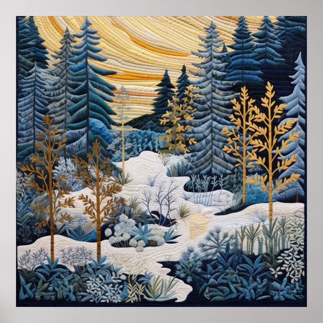 Winter Snowy Quilt Poster (Vorne)