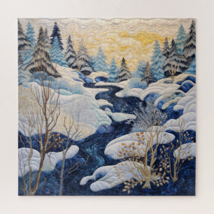 Winter Snowy Quilt Puzzle