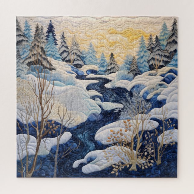 Winter Snowy Quilt Puzzle (Vertikal)