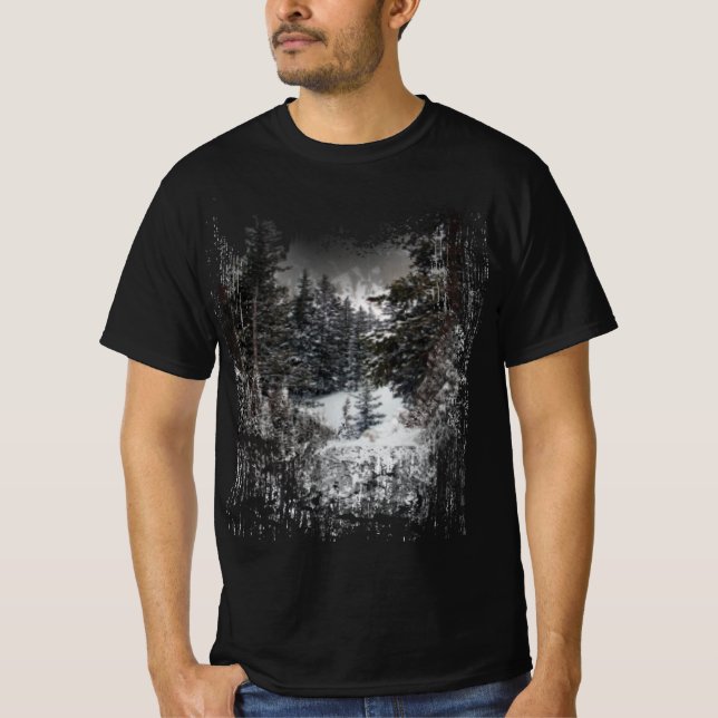 Winter Snowy Trees | Snowy Forest Print in Shirt (Vorderseite)