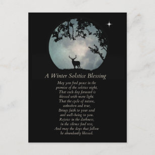 Winter Solstice Blessings Elk and Moon Postkarte