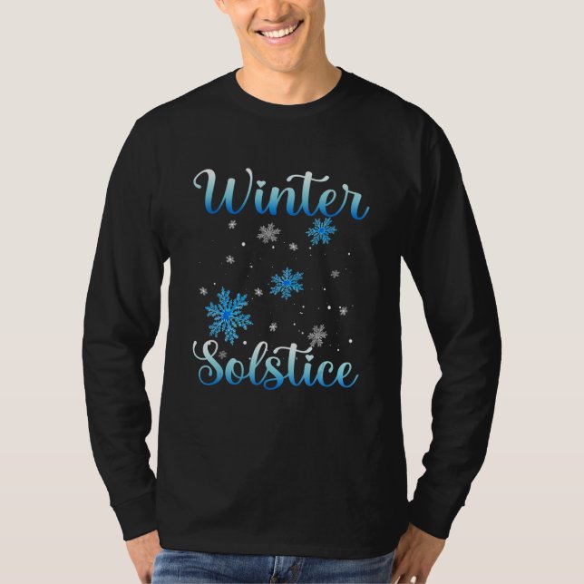 Winter Solstice  Blue Snowflake Blessed  Yule Holi T-Shirt (Vorderseite)