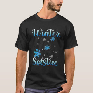 Winter Solstice Blue Snowflake Selig Weihnachten H T-Shirt