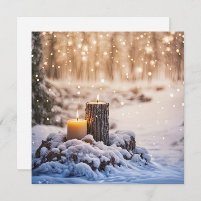 Winter Solstice Candles in the Snow (Vorne/Hinten)