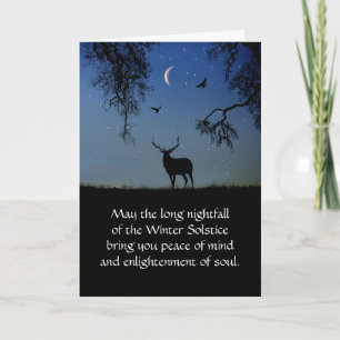 Winter Solstice Elch und Halbmond mit Ravens Karte