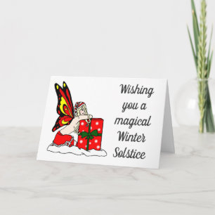 Winter Solstice Fairy Holiday Card Feiertagskarte