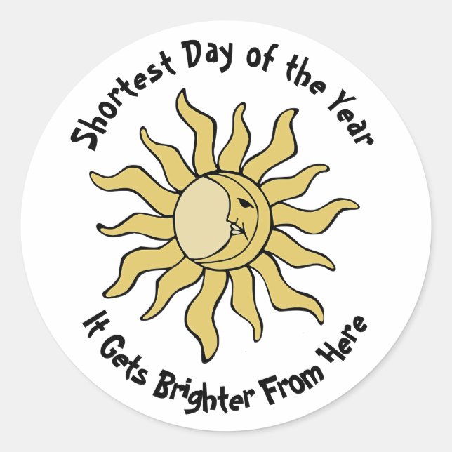 Winter Solstice Gedicht Runder Aufkleber (Vorderseite)