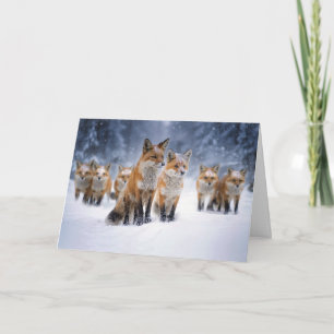 Winter Solstice Geist der Jahreszeit mit Füchsen Karte