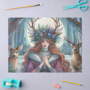 Winter Solstice Goddess Forest Themed Tissue Paper Seidenpapier