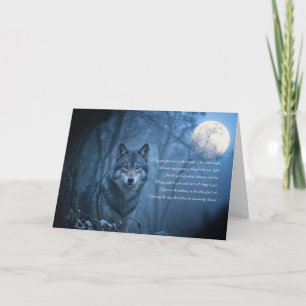Winter Solstice Holiday Gedicht mit schönem Wolf Karte