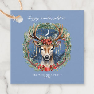 Winter Solstice Holiday Hirschkranz Weihnachten We Geschenkanhänger