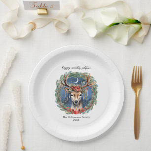 Winter Solstice Holiday Hirschkranz Weihnachten We Pappteller