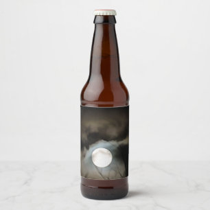 Winter Solstice Moon Celestie Art Bierflaschenetikett