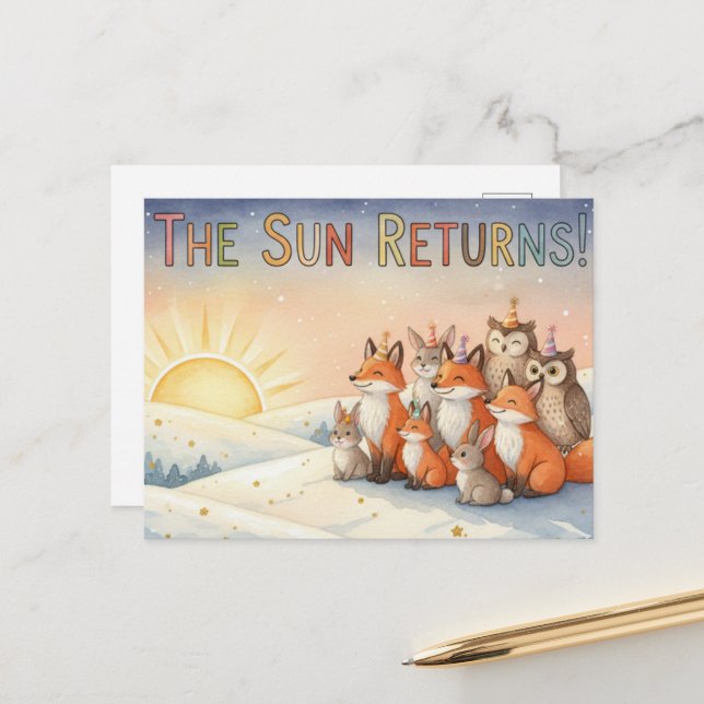 Winter Solstice Postcard Postkarte (Vorderseite/Rückseite Beispiel)