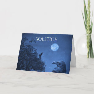 Winter Solstice Ravens und Night Sky Pagan Karte
