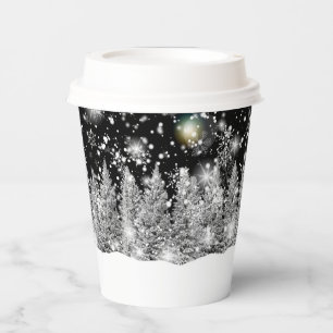 Winter Solstice Schneefall Pappbecher