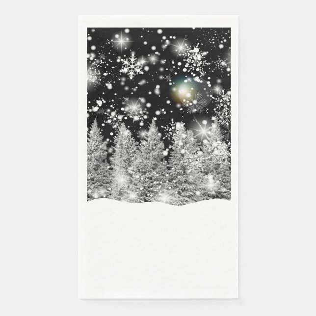 Winter Solstice Schneefall Serviette (Vorderseite)