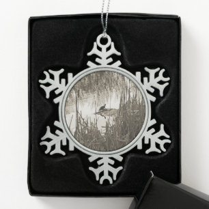 Winter Solstice Schneeflocken Zinn-Ornament