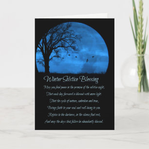 Winter Solstice Segen Gedicht Moon Eak Tree Karte
