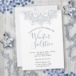 Winter Solstice Snow Flake Mandala Yule Invitation