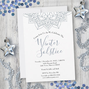 Winter Solstice Snow Flake Mandala Yule Invitation