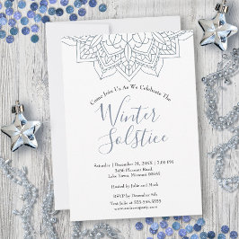 Winter Solstice Snow Flake Mandala Yule Invitation