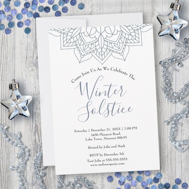 Winter Solstice Snow Flake Mandala Yule Invitation (Von Creator hochgeladen)