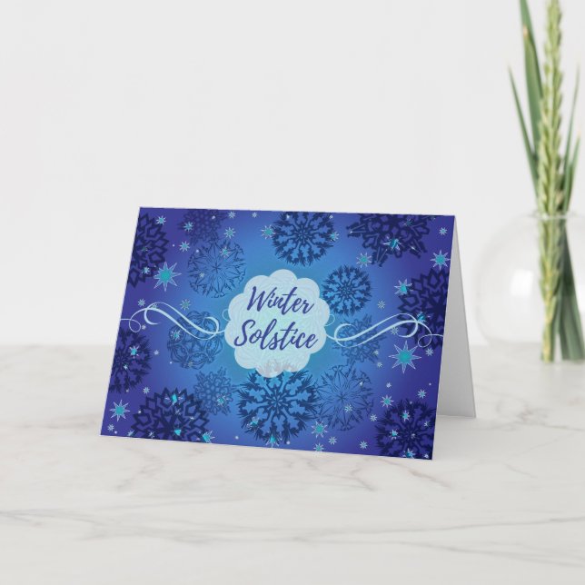 Winter Solstice Snowflakes Design Karte (Vorderseite)