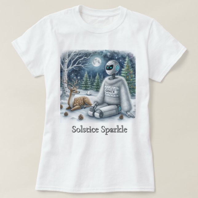 Winter Solstice Sparkle Hirsche Grace ist Grace T-Shirt (Design vorne)