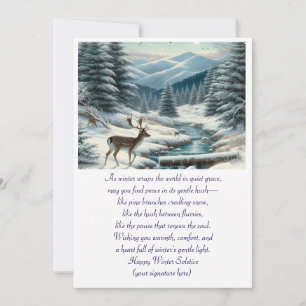 Winter Solstice Stag im Schnee Feiertagskarte