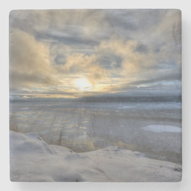 Winter Solstice Turnonce Arm Steinuntersetzer (Vorderseite)