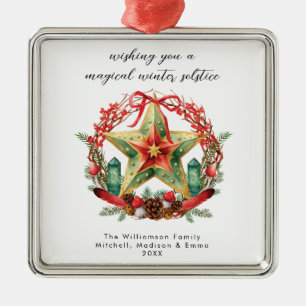 Winter Solstice Wreath Star Weihnachts-Weihnachten Ornament Aus Metall