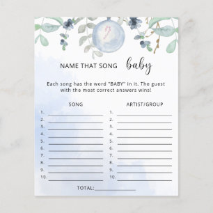 Winter-Song-Erratespiel für Babypartys
