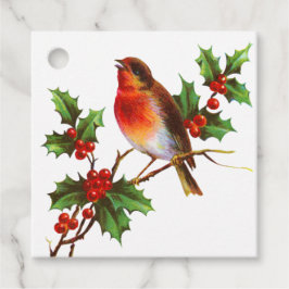 Winter-Songbird auf einem Geschenk für einen Urlau Geschenkanhänger