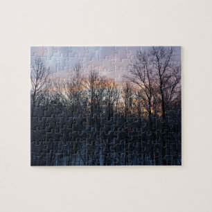 Winter-Sonnenaufgang I Pastell-Landschaft der Natu Puzzle