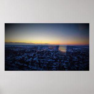 Winter-Sonnenuntergang Cedar Rapids Poster