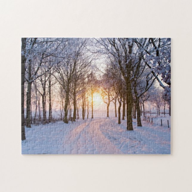 Winter-Sonnenuntergang Puzzle (Horizontal)