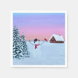 Winter-Sonnenuntergang  Serviette