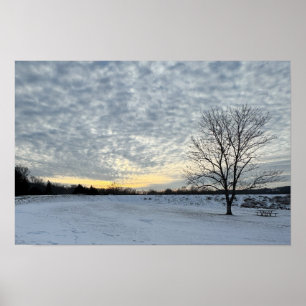 Winter-Sonnenuntergangs-Fotoplakat Poster