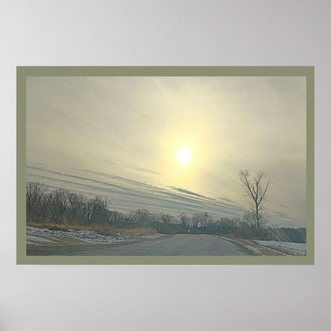 Winter-Sonnenuntergangs-Plakat Poster (Vorne)