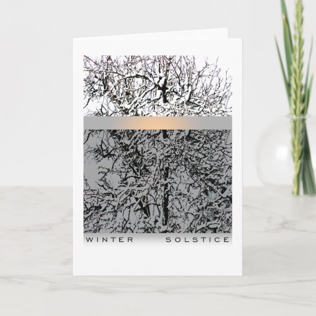 Winter-Sonnenwende-Bäume Feiertagskarte (Vorderseite)