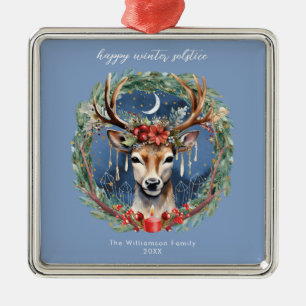 Winter-Sonnenwende-Feier Hirsch-Kranz Yule Weihnac Ornament Aus Metall