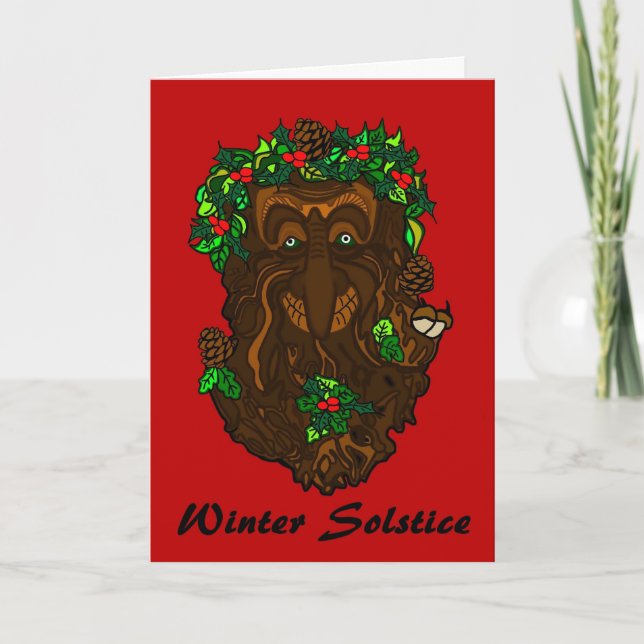 Winter-Sonnenwende Greenman Karte (Vorderseite)