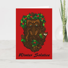 Winter-Sonnenwende Greenman Karte