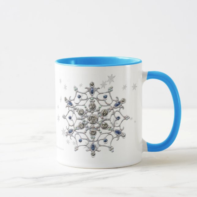 Winter-Sonnenwende-Schneeflocke Tasse (Rechts)