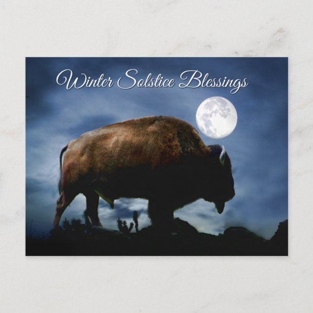 Winter-Sonnenwende-Segen Buffalo Postkarten (Vorderseite)