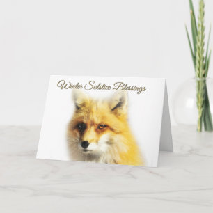Winter-Sonnenwende-Segen-Fuchs-und-Schnee-Karte Feiertagskarte